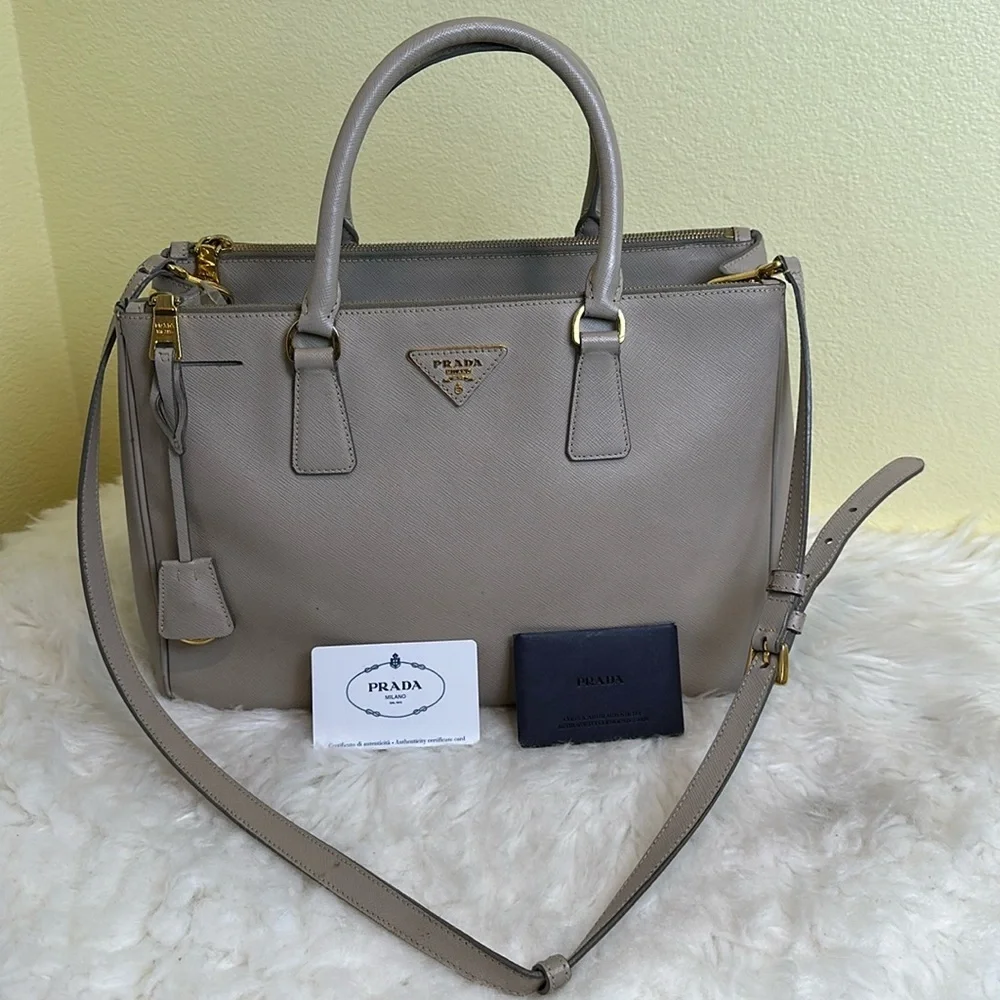 💯Authentic Prada Lux Safiano  Leather Handbag🍀 - Picture 3 of 15